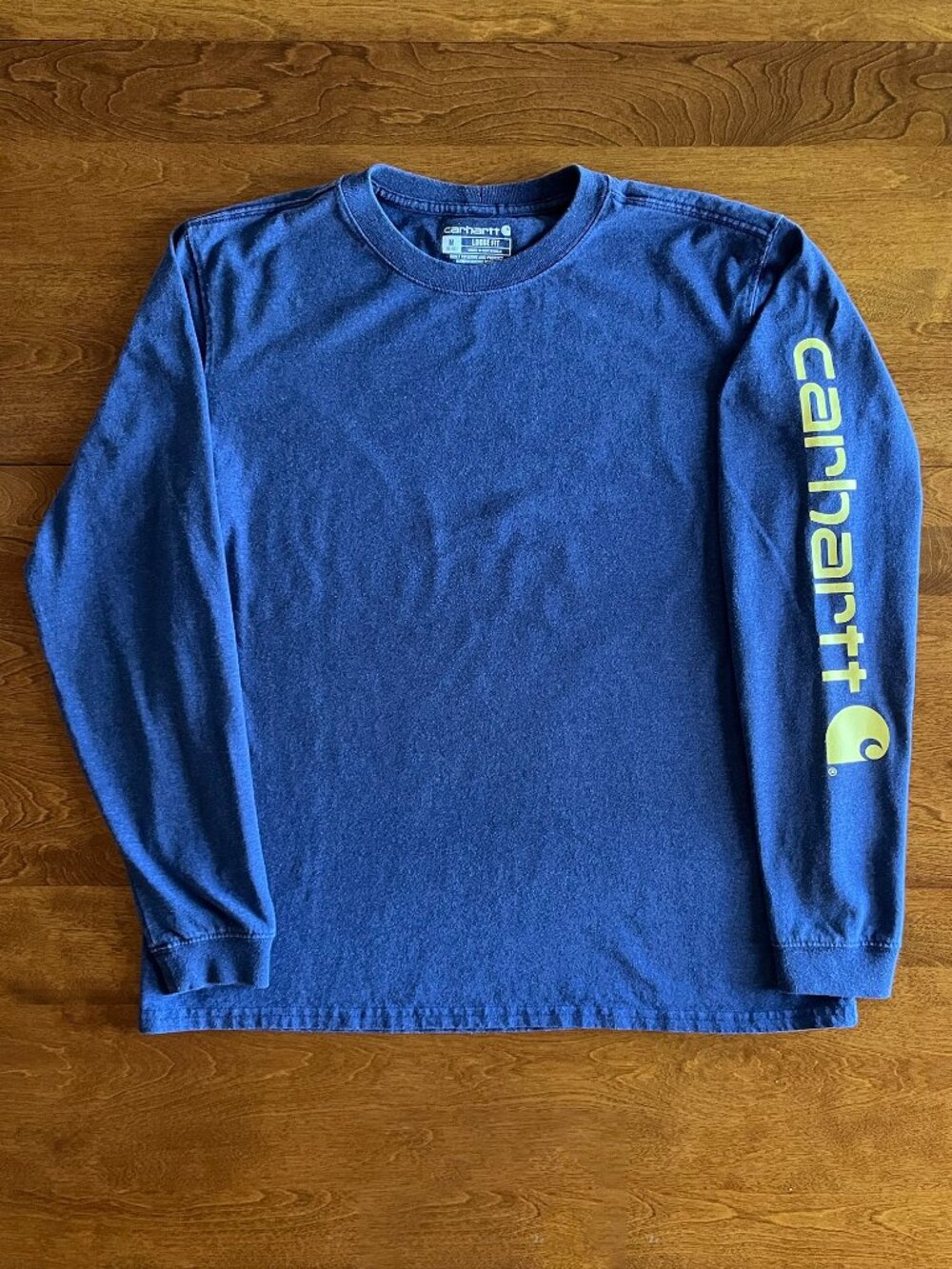 Carhartt indigo blue heavyweight logo shirt M 8-10
